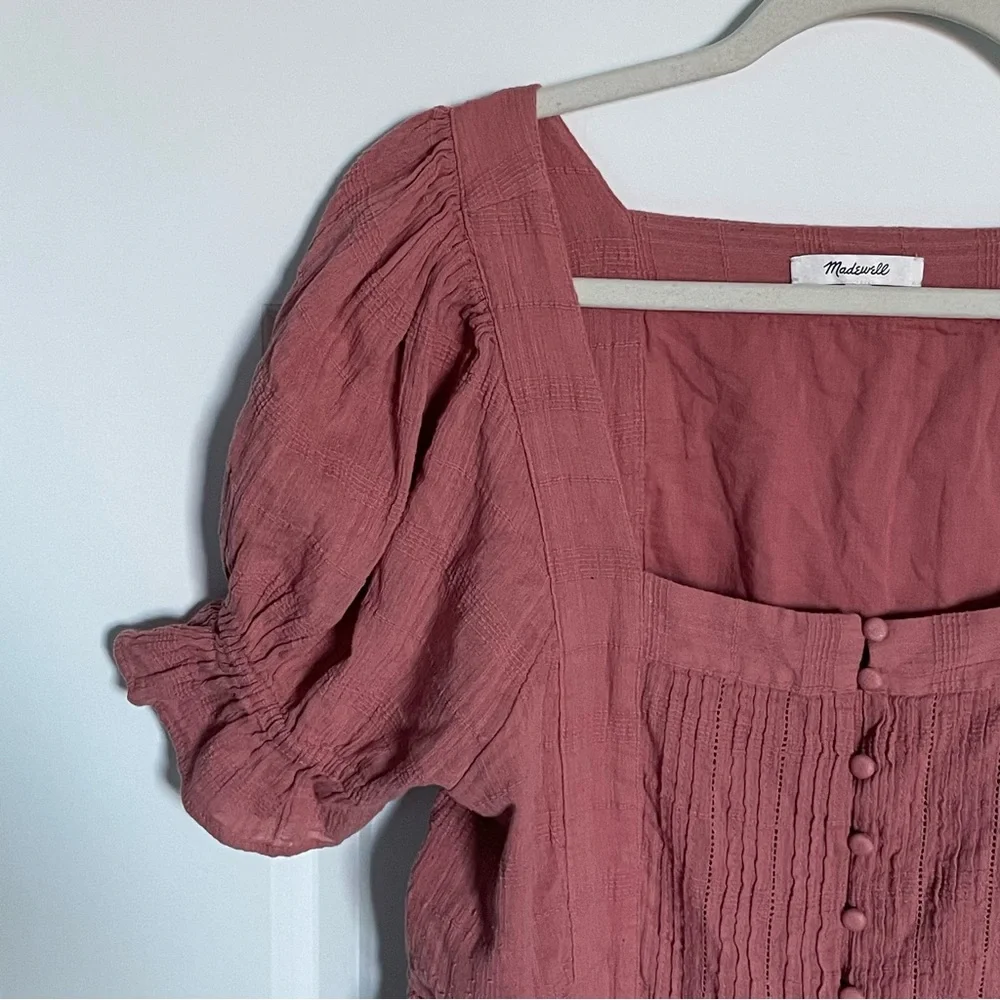 Madewell Mauve Pink Puff-Sleeve Mini Dress - Picture 4 of 16